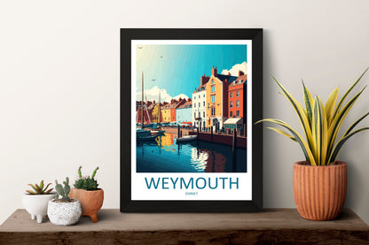 Weymouth Travel Print Wall Art Weymouth Wall Hanging Home Décor Weymouth Gift Art Lovers England Art Lover Gift Weymouth Wall Art Poster