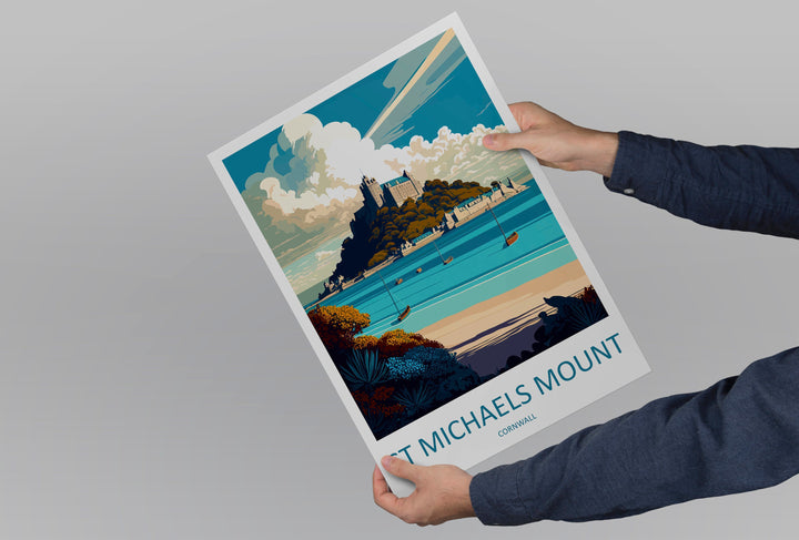 St Michaels Mount Travel Print Wall Art St Michaels Mount Wall Hanging Home Décor St Michaels Mount Gift Art Lovers England Art Lover Gift