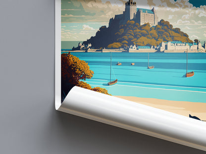 St Michaels Mount Travel Print Wall Art St Michaels Mount Wall Hanging Home Décor St Michaels Mount Gift Art Lovers England Art Lover Gift
