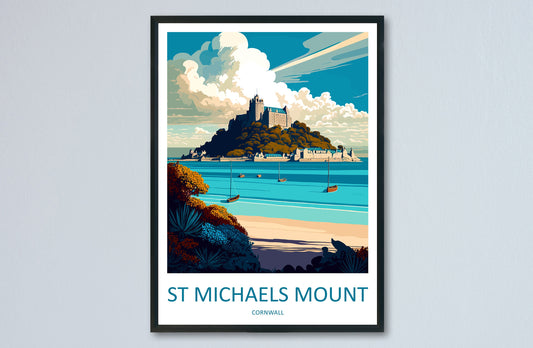 St Michaels Mount Travel Print Wall Art St Michaels Mount Wall Hanging Home Décor St Michaels Mount Gift Art Lovers England Art Lover Gift