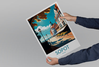 Sopot Travel Print Wall Art Sopot Wall Hanging Home Décor Sopot Gift Art Lovers Poland Art Lover Gift Sopot Travel Wall Art