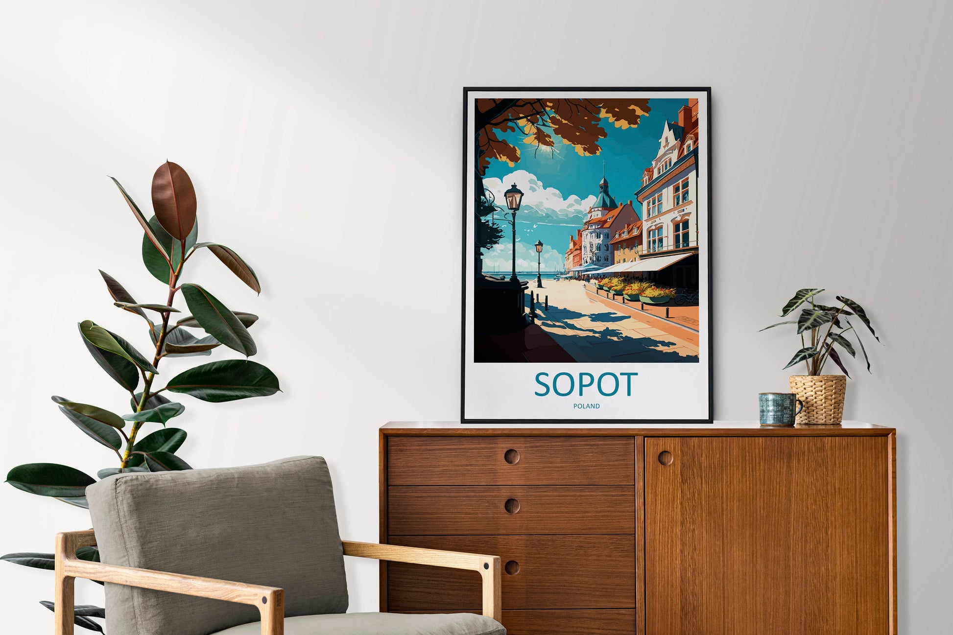 Sopot Travel Print Wall Art Sopot Wall Hanging Home Décor Sopot Gift Art Lovers Poland Art Lover Gift Sopot Travel Wall Art