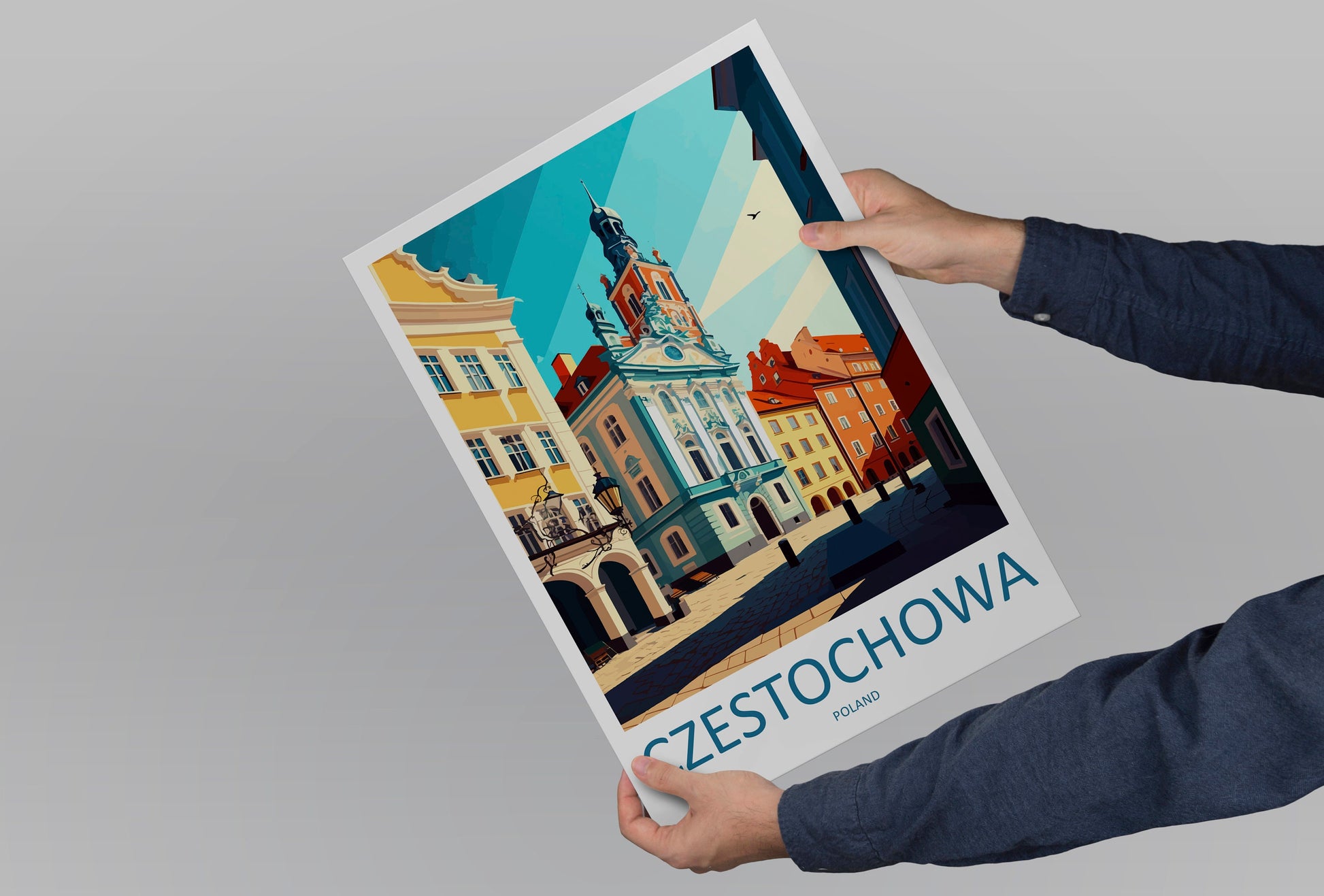 Częstochowa Travel Print Wall Art Częstochowa Wall Hanging Home Décor Częstochowa Gift Art Lovers Poland Art Lover Gift Częstochowa Art
