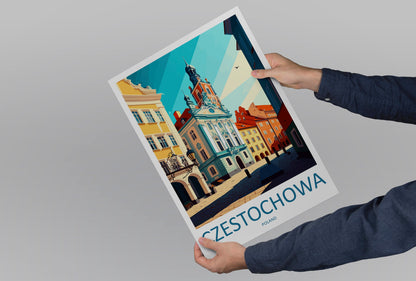 Częstochowa Travel Print Wall Art Częstochowa Wall Hanging Home Décor Częstochowa Gift Art Lovers Poland Art Lover Gift Częstochowa Art