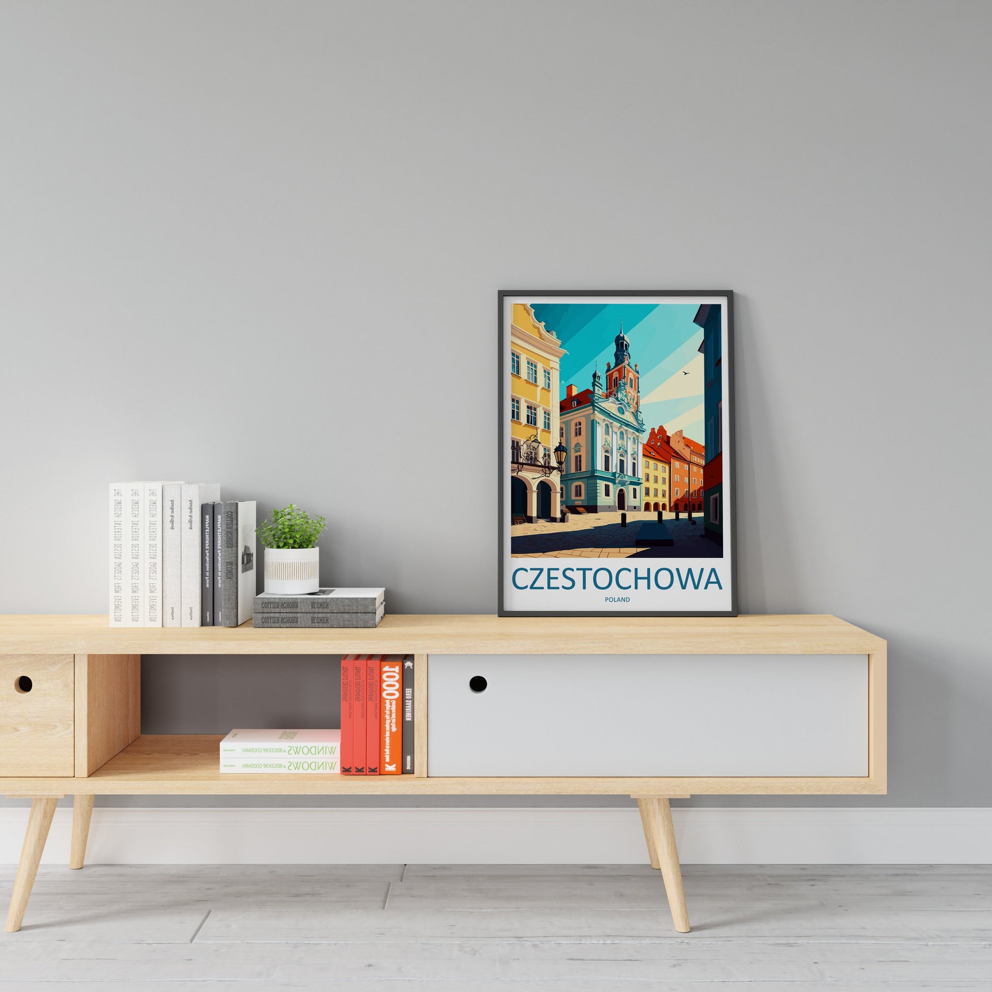 Częstochowa Travel Print Wall Art Częstochowa Wall Hanging Home Décor Częstochowa Gift Art Lovers Poland Art Lover Gift Częstochowa Art