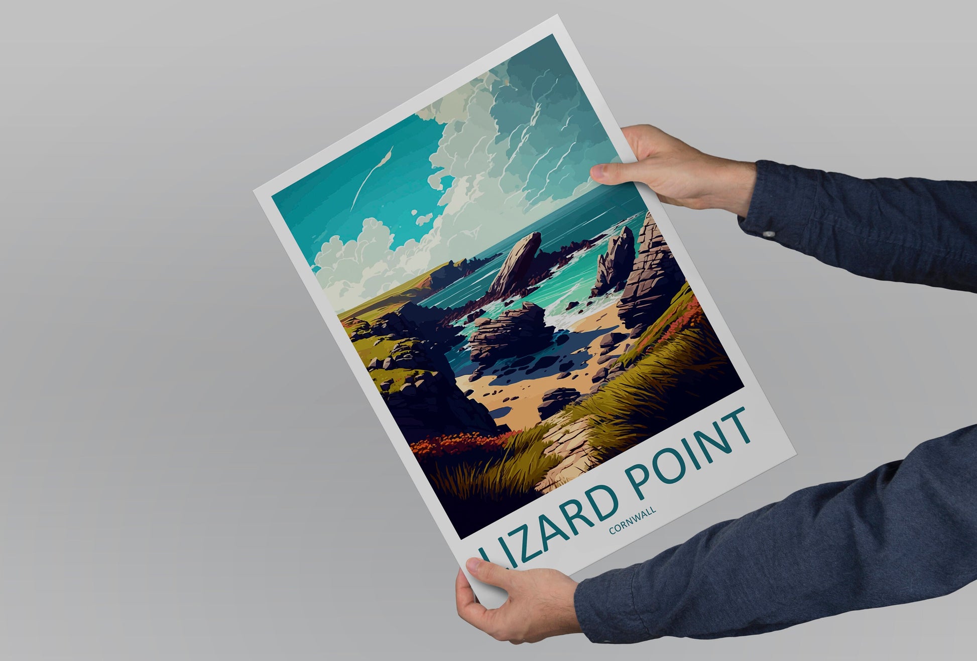 Lizard Point Travel Print Wall Art Lizard Point Wall Hanging Home Décor Lizard Point Gift Art Lovers England Art Lover Gift Lizard Point Art