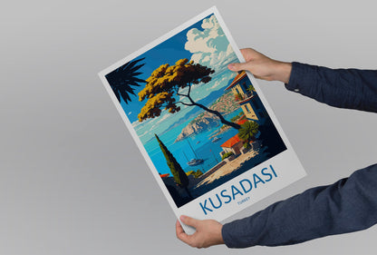 Kuşadası Travel Print Wall Art Kuşadası Wall Hanging Home Décor Kuşadası Gift Art Lovers Turkey Art Lover Gift Kuşadası City Turkey Travel