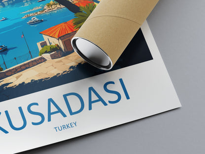 Kuşadası Travel Print Wall Art Kuşadası Wall Hanging Home Décor Kuşadası Gift Art Lovers Turkey Art Lover Gift Kuşadası City Turkey Travel