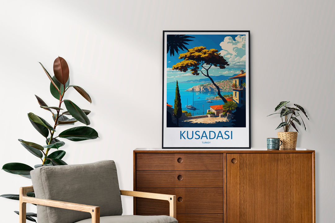Kuşadası Travel Print Wall Art Kuşadası Wall Hanging Home Décor Kuşadası Gift Art Lovers Turkey Art Lover Gift Kuşadası City Turkey Travel