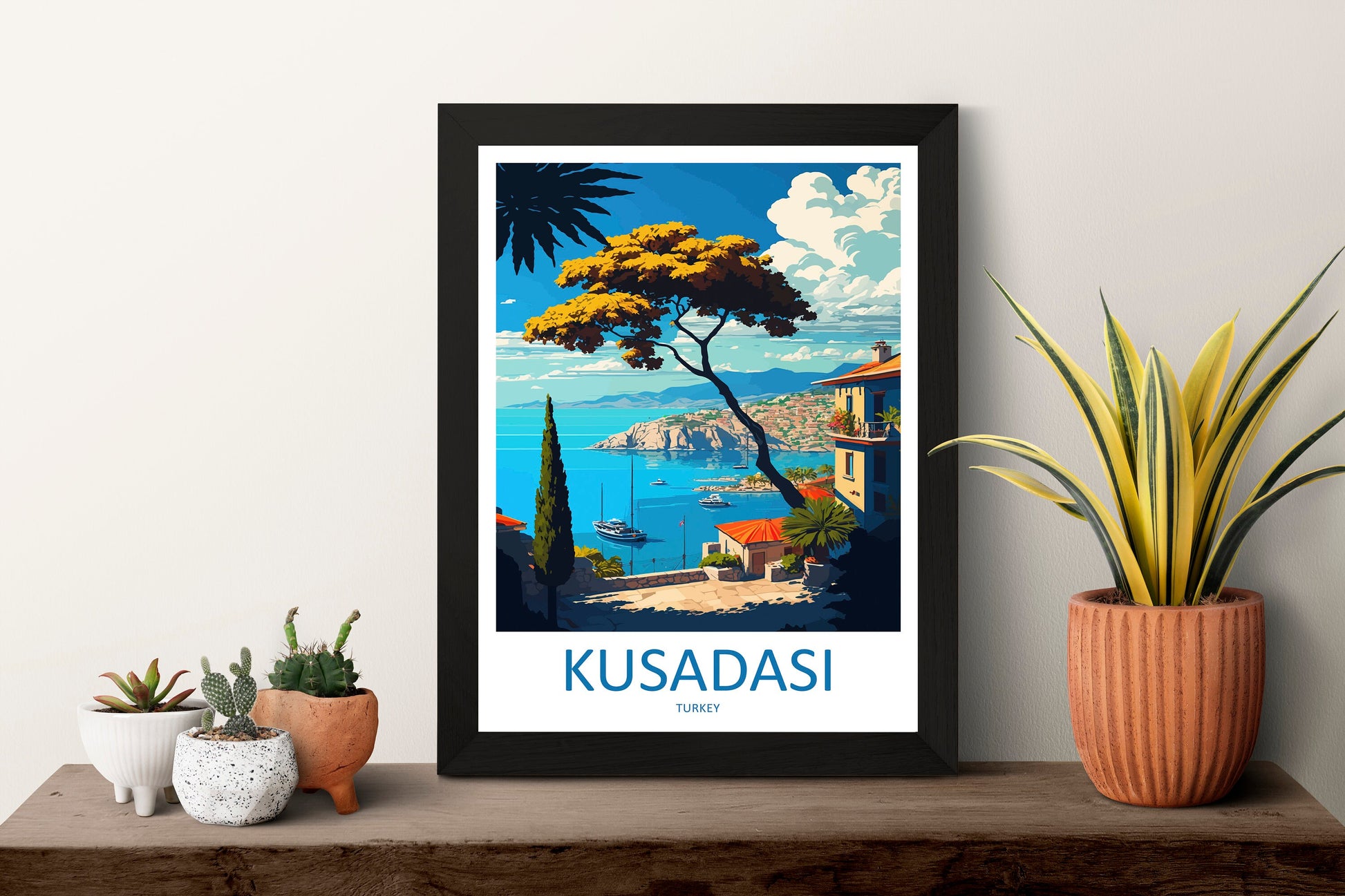 Kuşadası Travel Print Wall Art Kuşadası Wall Hanging Home Décor Kuşadası Gift Art Lovers Turkey Art Lover Gift Kuşadası City Turkey Travel