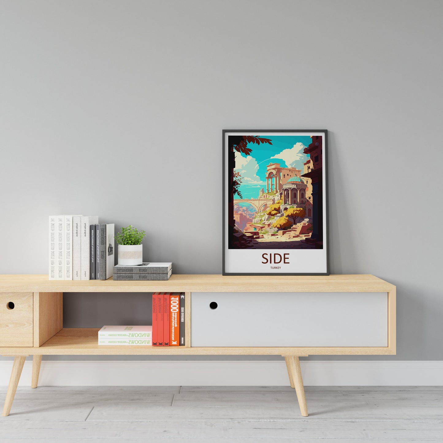 Side City Travel Print Wall Art Side City Wall Hanging Home Décor Side City Gift Art Lovers Turkey Art Lover Gift Side City Turkey Travel