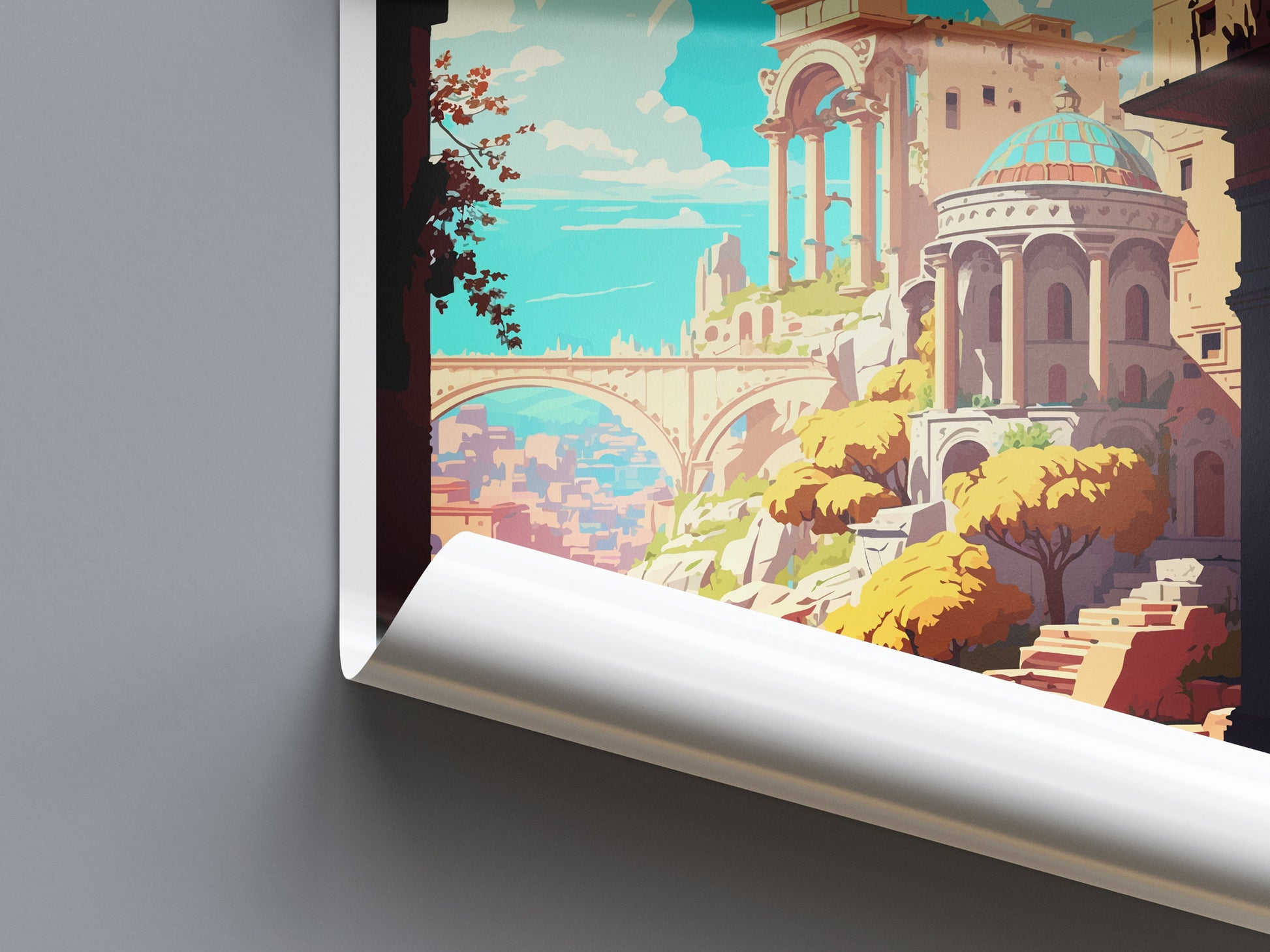 Side City Travel Print Wall Art Side City Wall Hanging Home Décor Side City Gift Art Lovers Turkey Art Lover Gift Side City Turkey Travel