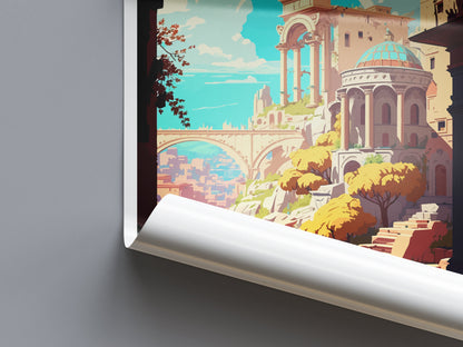 Side City Travel Print Wall Art Side City Wall Hanging Home Décor Side City Gift Art Lovers Turkey Art Lover Gift Side City Turkey Travel