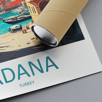 Adana Travel Print Wall Art Adana Wall Hanging Home Décor Adana Gift Art Lovers Turkey Art Lover Gift Adana City Turkey Travel Art Gift