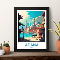Adana Travel Print Wall Art Adana Wall Hanging Home Décor Adana Gift Art Lovers Turkey Art Lover Gift Adana City Turkey Travel Art Gift