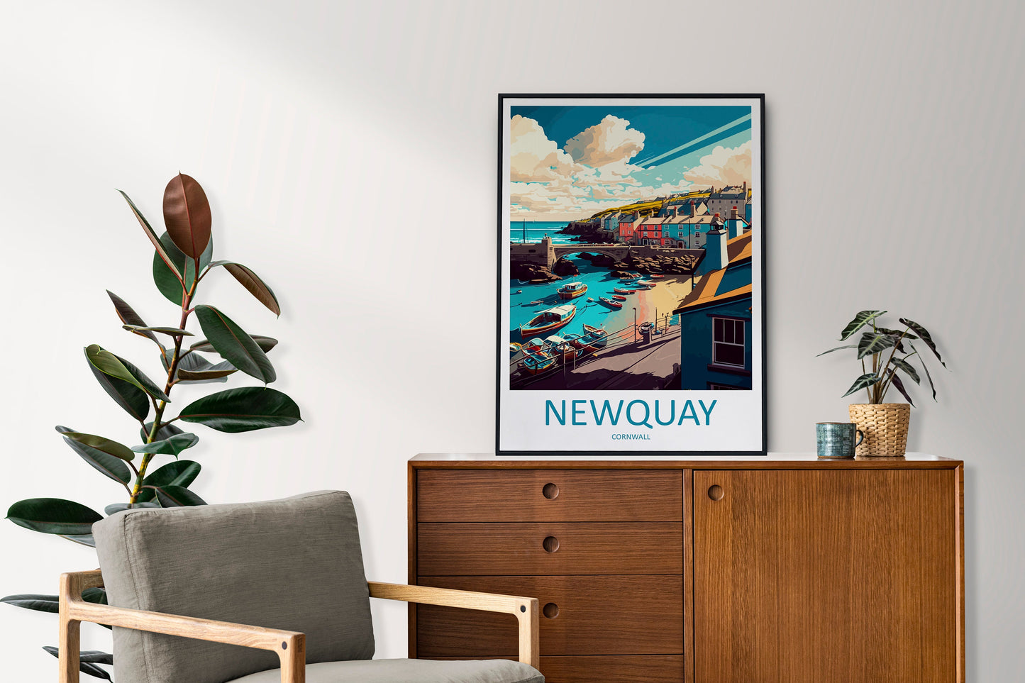 Newquay Travel Print Wall Art Newquay Wall Hanging Home Décor Newquay Gift Art Lovers England Art Lover Gift Newquay Art