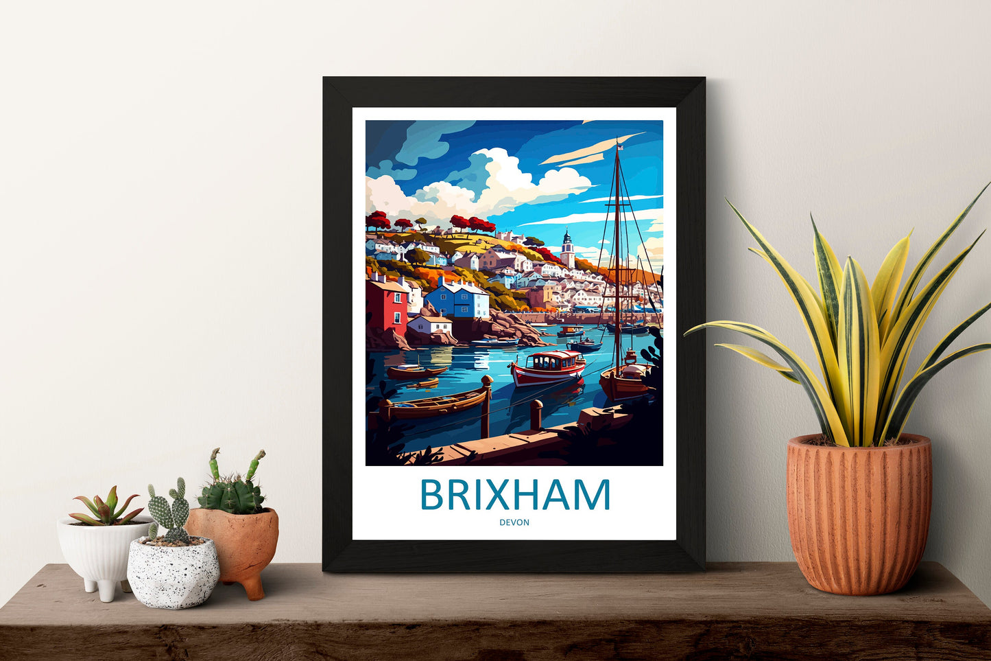 Brixham Travel Print Wall Art Brixham Wall Hanging Home Décor Brixham Gift Art Lovers England Art Lover Gift Brixham Art Poster For UK Lover