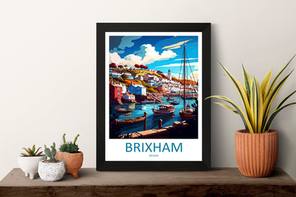 Brixham Travel Print Wall Art Brixham Wall Hanging Home Décor Brixham Gift Art Lovers England Art Lover Gift Brixham Art Poster For UK Lover