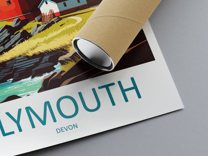 Plymouth Travel Print Wall Art Plymouth Wall Hanging Home Décor Plymouth Gift Art Lovers England Art Lover Gift Plymouth Art Poster