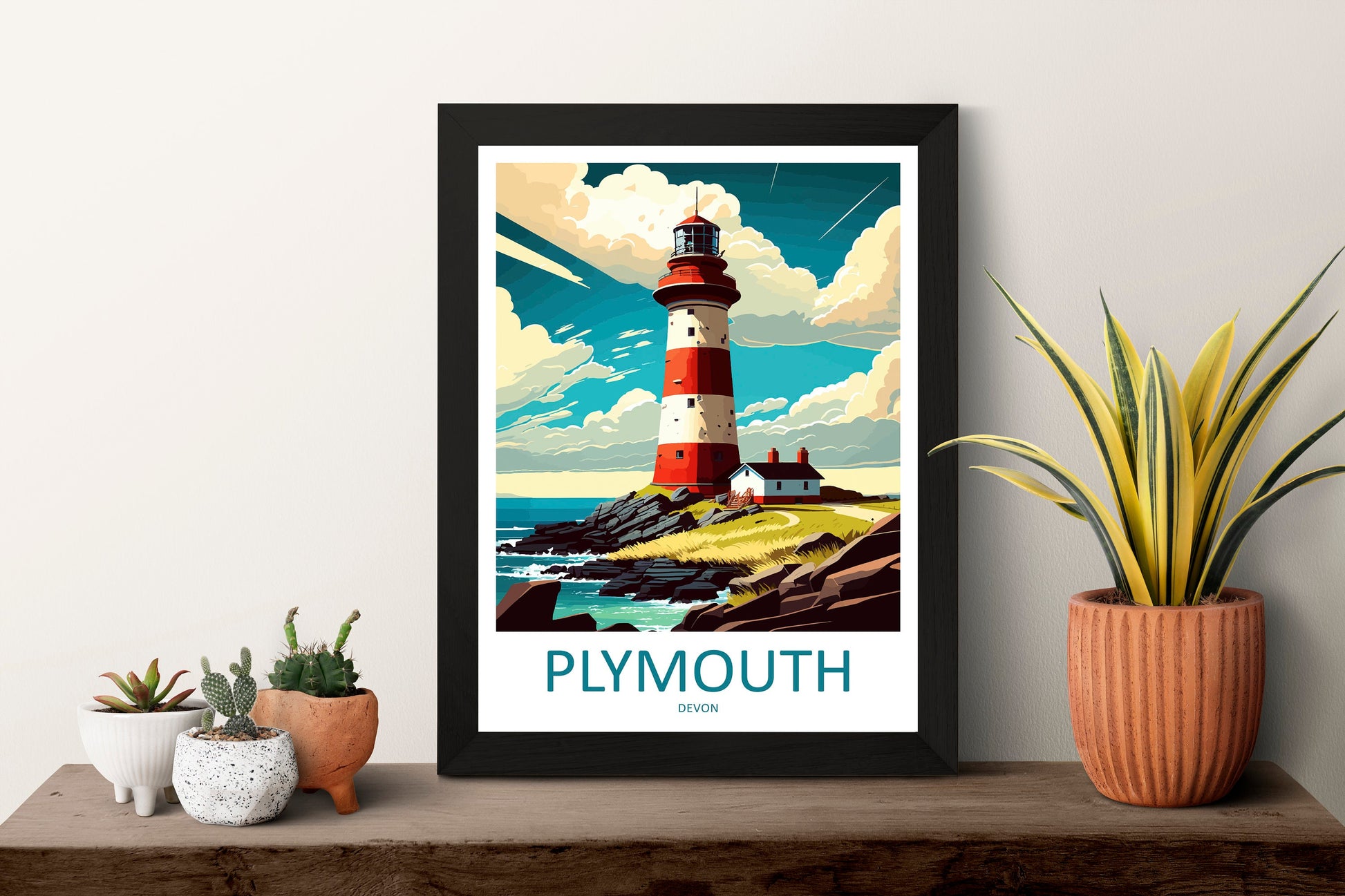 Plymouth Travel Print Wall Art Plymouth Wall Hanging Home Décor Plymouth Gift Art Lovers England Art Lover Gift Plymouth Art Poster