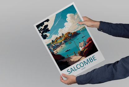 Salcombe Travel Print Wall Art Salcombe Wall Hanging Home Décor Salcombe Gift Art Lovers England Art Lover Gift Salcombe Art Poster