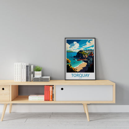 Torquay Travel Print Wall Art Torquay Wall Hanging Home Décor Torquay Gift Art Lovers England Art Lover Gift Torquay Art