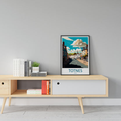 Totnes Travel Print Wall Art Totnes Wall Hanging Home Décor Totnes Gift Art Lovers England Art Lover Gift Totnes Art