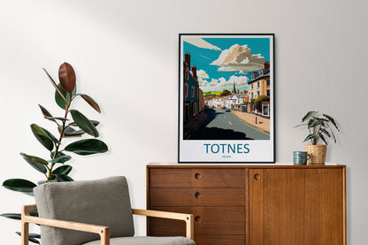 Totnes Travel Print Wall Art Totnes Wall Hanging Home Décor Totnes Gift Art Lovers England Art Lover Gift Totnes Art