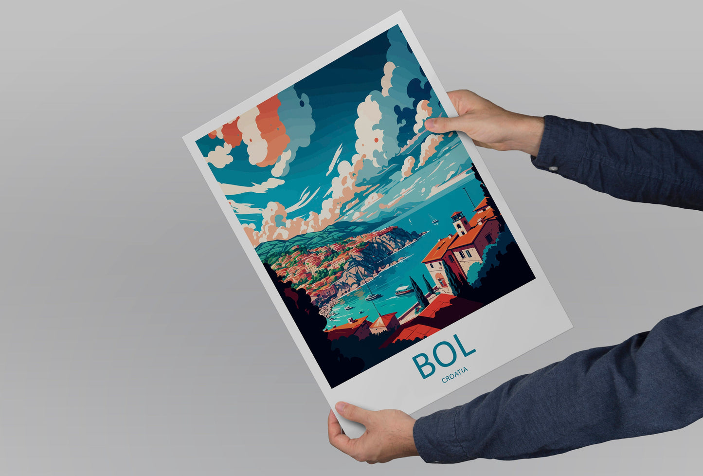 Bol Travel Print Wall Art Bol Wall Hanging Home Décor Bol Gift Art Lovers Croatia Art Lover Gift Bol City Croatia Travel Poster