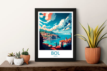 Bol Travel Print Wall Art Bol Wall Hanging Home Décor Bol Gift Art Lovers Croatia Art Lover Gift Bol City Croatia Travel Poster