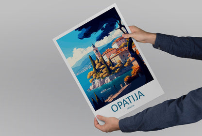 Opatija Travel Print Wall Art Opatija Wall Hanging Home Décor Opatija Gift Art Lovers Croatia Art Lover Gift Opatija Travel Poster Wall Art