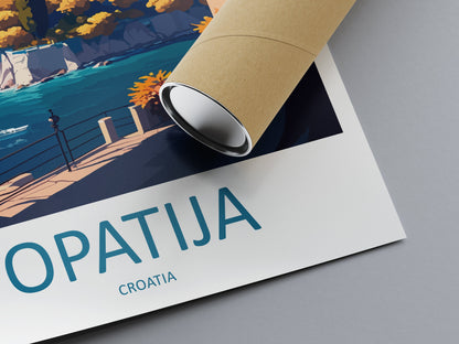 Opatija Travel Print Wall Art Opatija Wall Hanging Home Décor Opatija Gift Art Lovers Croatia Art Lover Gift Opatija Travel Poster Wall Art