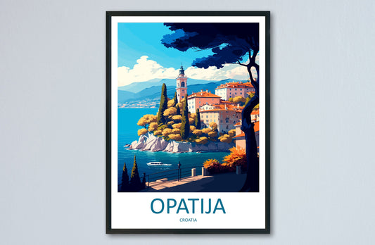 Opatija Travel Print Wall Art Opatija Wall Hanging Home Décor Opatija Gift Art Lovers Croatia Art Lover Gift Opatija Travel Poster Wall Art
