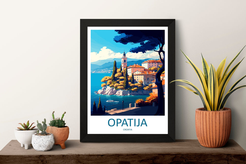 Opatija Travel Print Wall Art Opatija Wall Hanging Home Décor Opatija Gift Art Lovers Croatia Art Lover Gift Opatija Travel Poster Wall Art