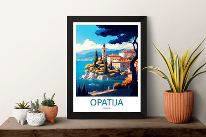Opatija Travel Print Wall Art Opatija Wall Hanging Home Décor Opatija Gift Art Lovers Croatia Art Lover Gift Opatija Travel Poster Wall Art
