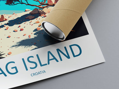 Pag Island Travel Print Wall Art Pag Island Wall Hanging Home Décor Pag Island Gift Art Lovers Croatia Art Lover Gift Pag Island