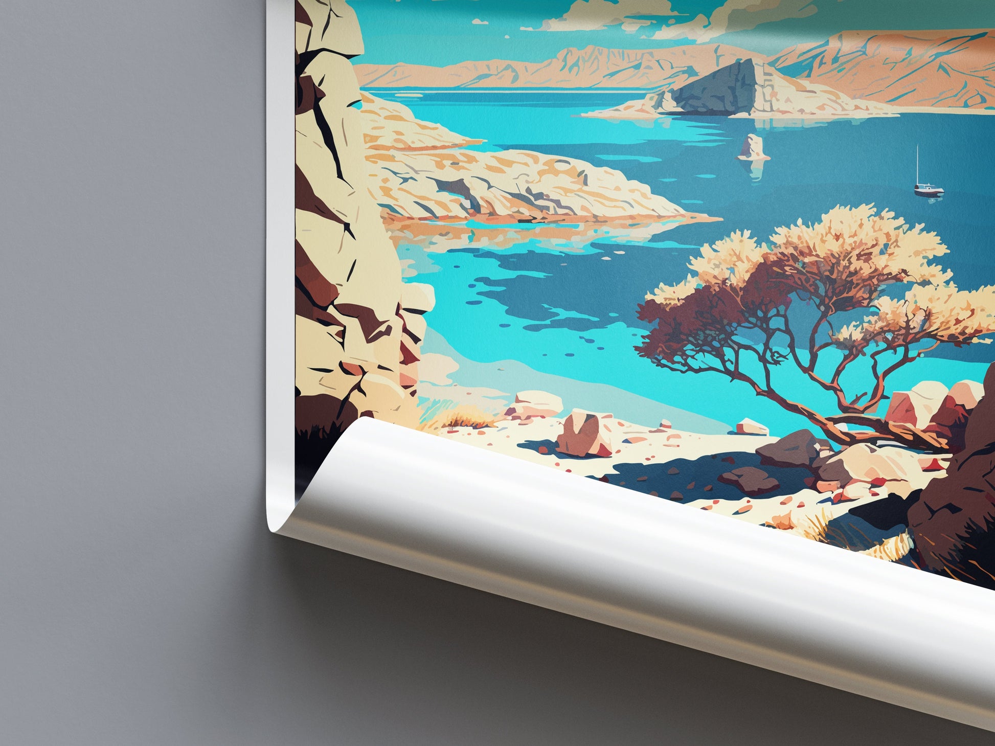 Pag Island Travel Print Wall Art Pag Island Wall Hanging Home Décor Pag Island Gift Art Lovers Croatia Art Lover Gift Pag Island