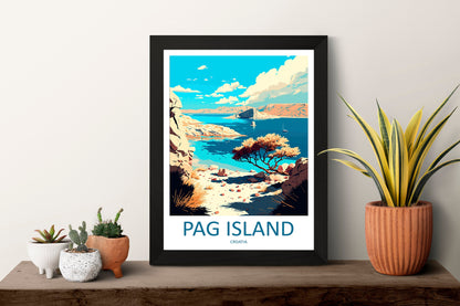 Pag Island Travel Print Wall Art Pag Island Wall Hanging Home Décor Pag Island Gift Art Lovers Croatia Art Lover Gift Pag Island