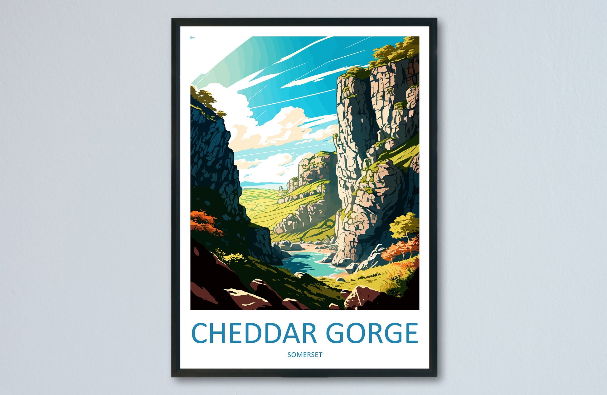 Cheddar Gorge Travel Print Wall Art Cheddar Gorge Wall Hanging Home Décor Cheddar Gorge Gift Art Lovers England Art Lover Gift Cheddar Gorge