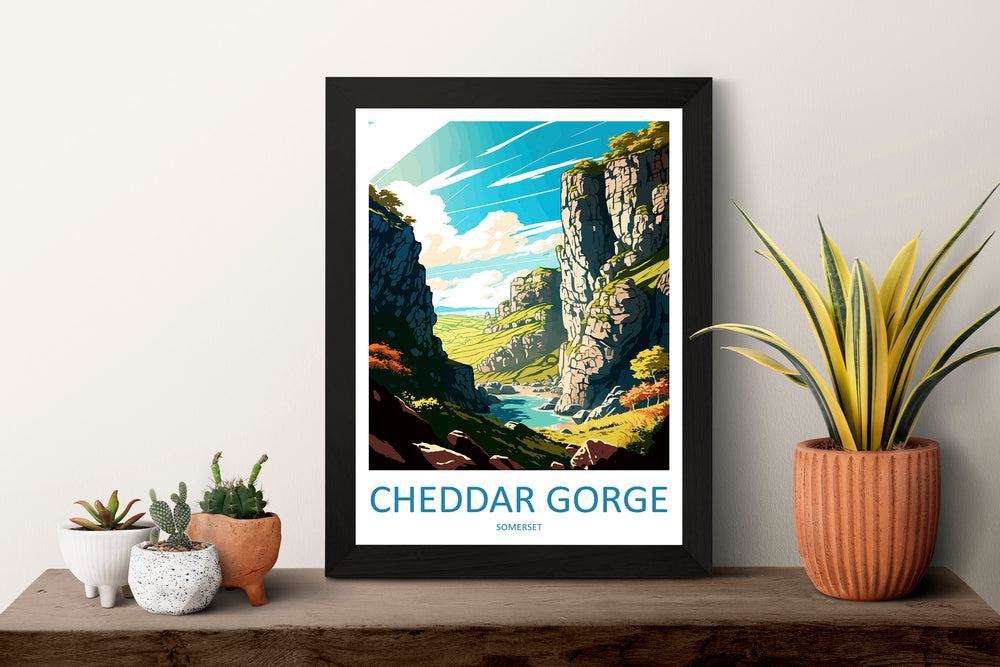 Cheddar Gorge Travel Print Wall Art Cheddar Gorge Wall Hanging Home Décor Cheddar Gorge Gift Art Lovers England Art Lover Gift Cheddar Gorge