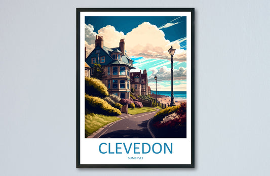 Clevedon Travel Print Wall Art Clevedon Wall Hanging Home Décor Clevedon Gift Art Lovers England Art Lover Gift Clevedon Art