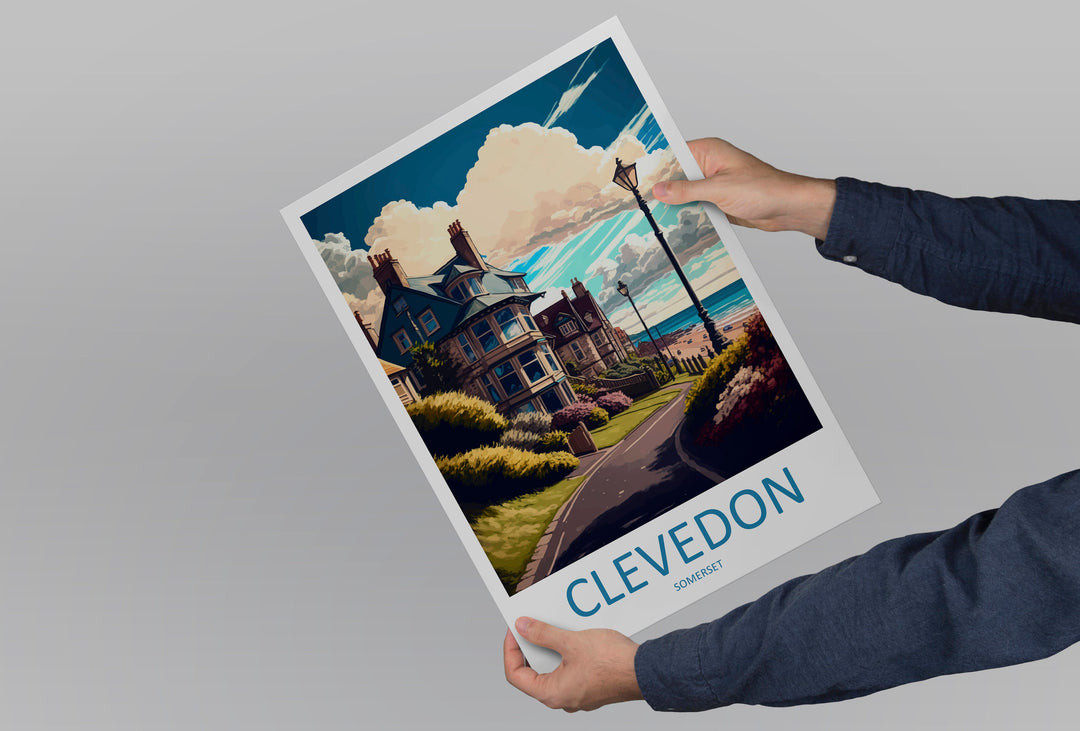 Clevedon Travel Print Wall Art Clevedon Wall Hanging Home Décor Clevedon Gift Art Lovers England Art Lover Gift Clevedon Art