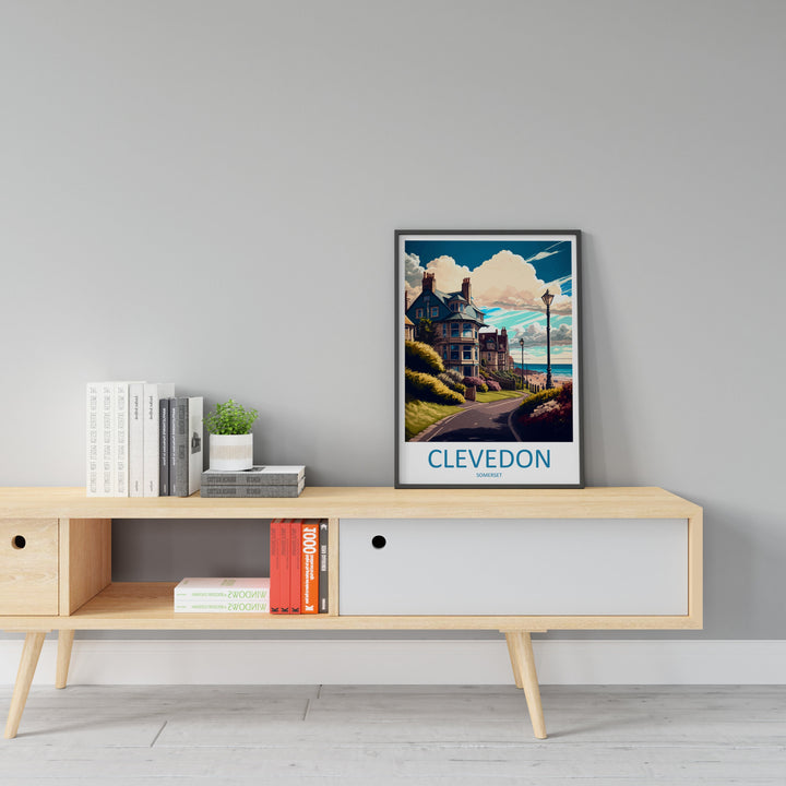 Clevedon Travel Print Wall Art Clevedon Wall Hanging Home Décor Clevedon Gift Art Lovers England Art Lover Gift Clevedon Art