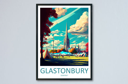 Glastonbury Travel Print Wall Art Glastonbury Wall Hanging Home Décor Glastonbury Gift Art Lovers England Art Lover Gift Glastonbury Decor