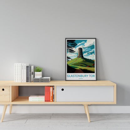 Glastonbury Tor Travel Print Wall Art Glastonbury Tor Wall Hanging Home Décor Glastonbury Tor Gift Art Lovers England Art Lover Gift