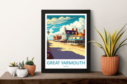 Great Yarmouth Travel Print Wall Art Great Yarmouth Wall Hanging Home Décor Great Yarmouth Gift Art Lovers England Art Lover Gift