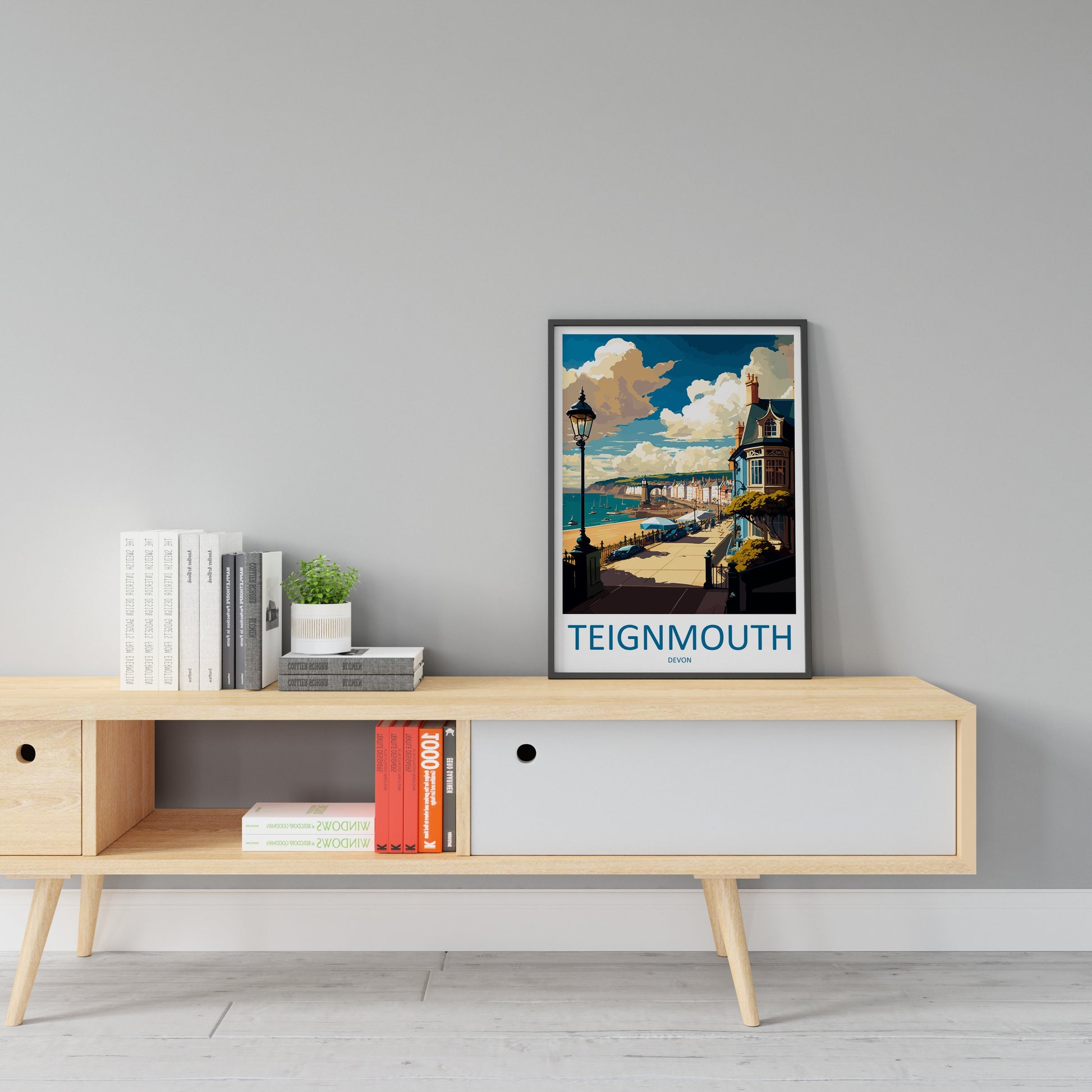 Teignmouth Travel Print Wall Art Teignmouth Wall Hanging Home Décor Teignmouth Gift Art Lovers England Art Lover Gift Teignmouth Art