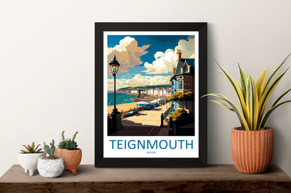 Teignmouth Travel Print Wall Art Teignmouth Wall Hanging Home Décor Teignmouth Gift Art Lovers England Art Lover Gift Teignmouth Art