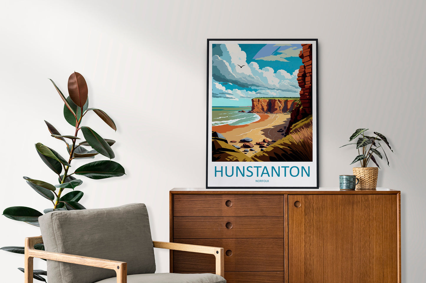 Hunstanton Cliffs Travel Print Wall Art Hunstanton Wall Hanging Home Décor Hunstanton Gift Art Lovers England Art Lover Gift Hunstanton