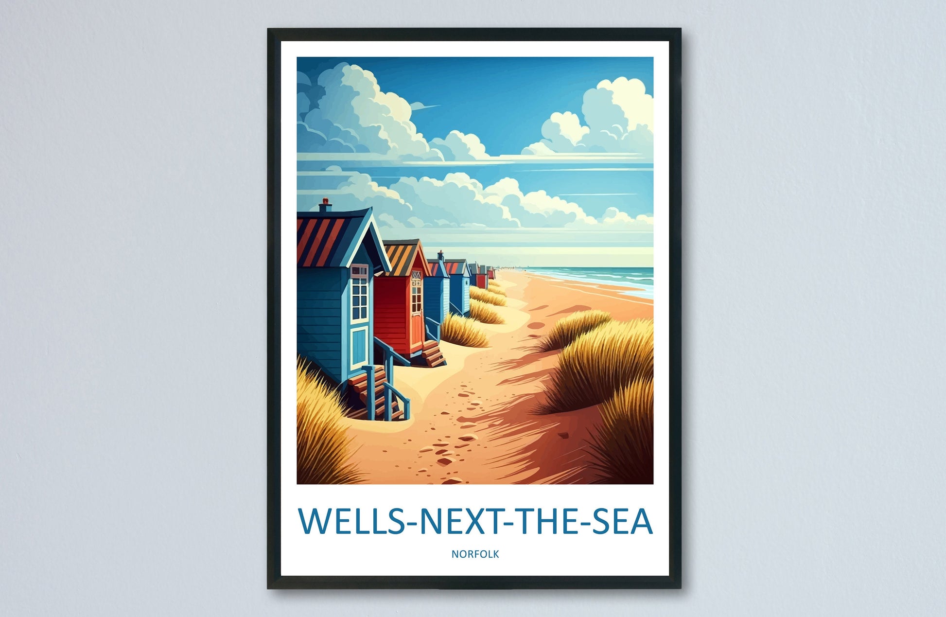 Wells-Next-To-Sea Travel Print Wall Art Wells-Next-To-Sea Wall Hanging Home Décor Wells-Next-To-Sea Gift Art Lovers England Art Lover Gift